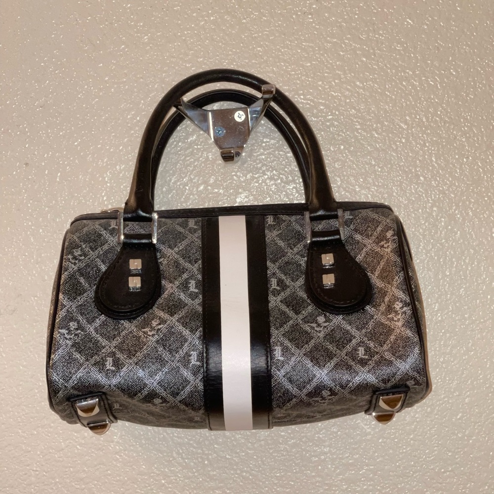 L.A.M.B. Black and White Geometric Handbag